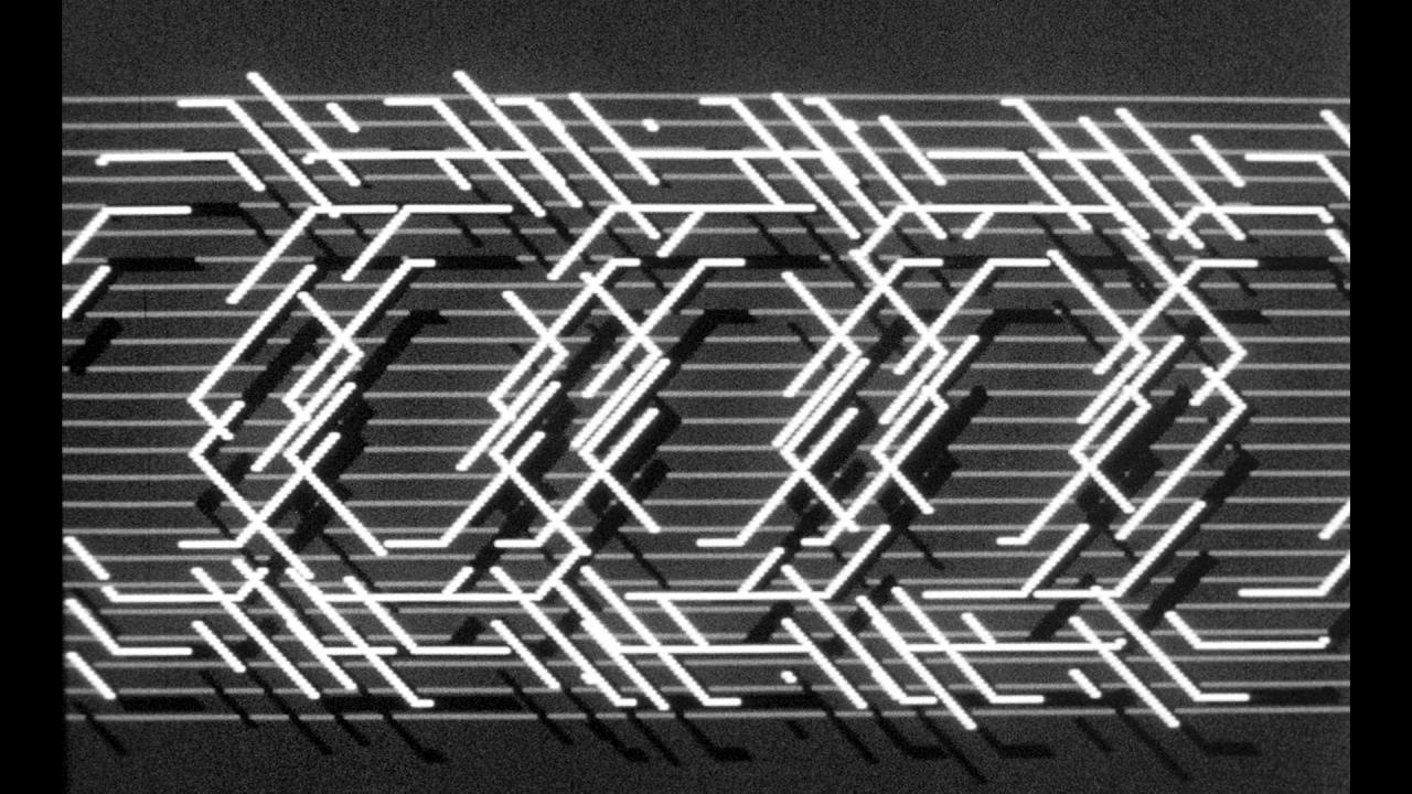 Weisse Linien als grafische Anordnung auf grauem Hintergrund