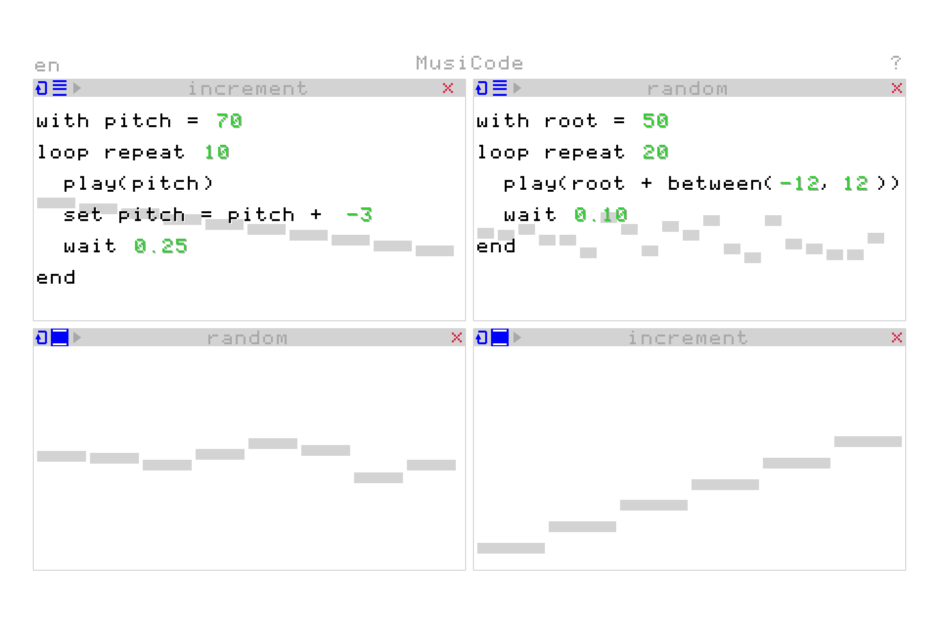 Graphical representation of a rhythm machine