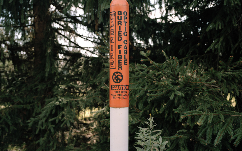 A red and white bollards