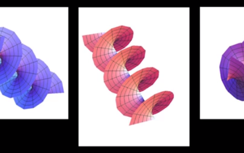 Three illustrations of Fabrizio Tamburini´s new model of light, light as a vortex.