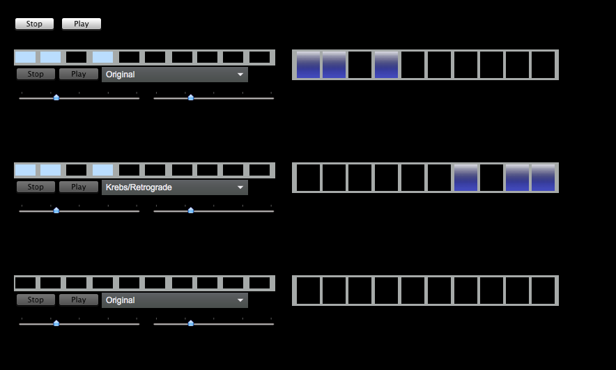 Graphical representation of a rhythm machine