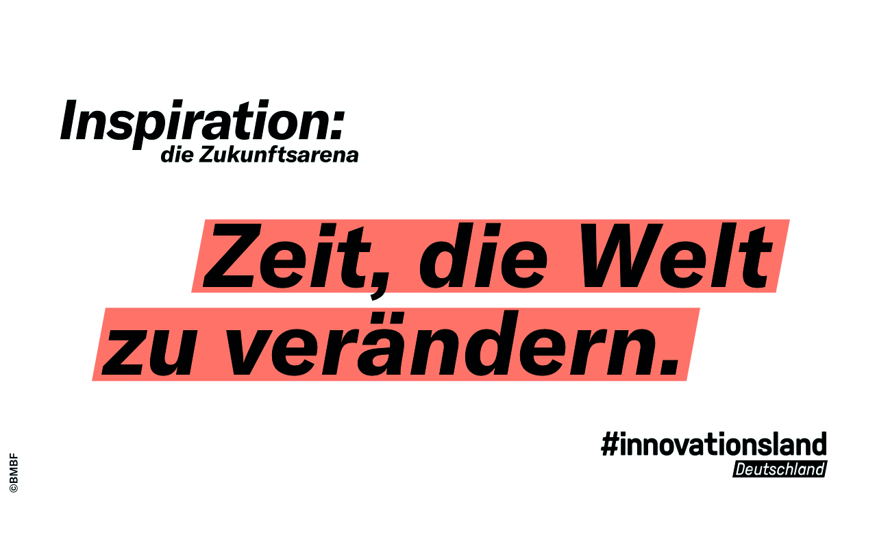 Grafik mit dem Text »Inspiration: die Zukunftsarena«