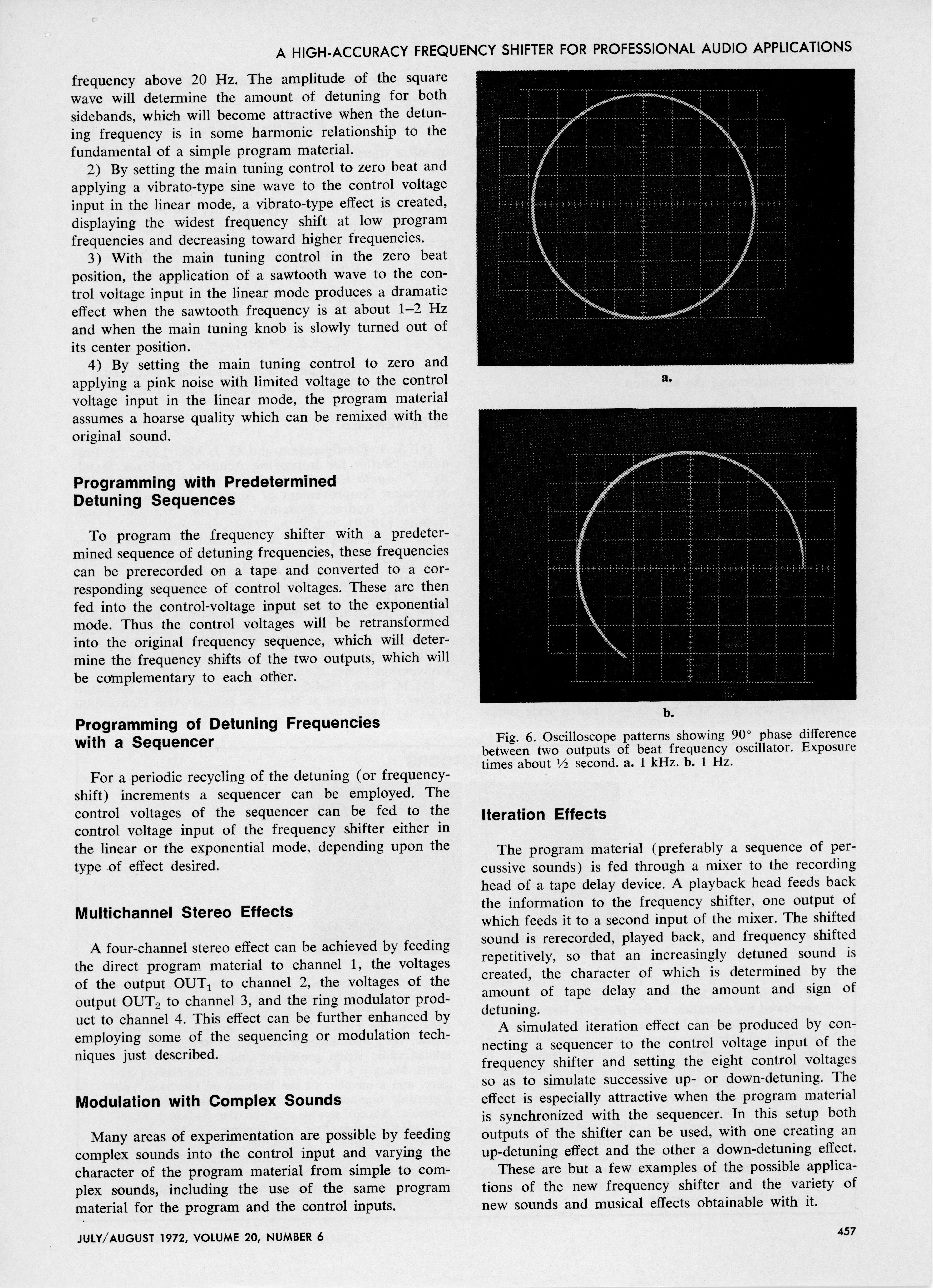 Harald Bode und Robert Moog: »A High-Accuracy Frequency Shifter for Professinal audio Applications [Ein hochpräziser Klangumwandler für professionelle Audioanwendungen]« (1972)