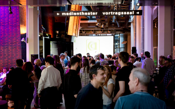 People standing in the ZKM_Foyer