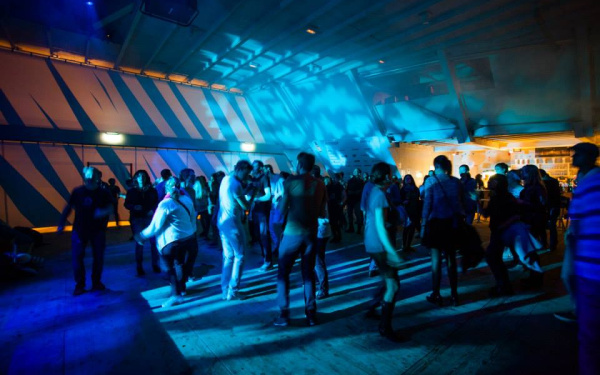 People dancing in the pavilion